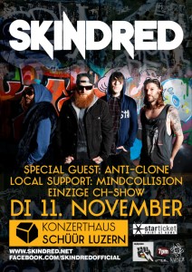 Skindred, Anti-Clone Mindcollision - Schüür Luzern - 11.11.14